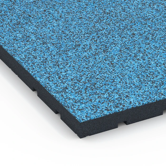 Detailaufnahme der Randausprägung von WARCO-Produkt 7148, Fitnessvloer voor buiten, Format 60 x 60 x 4 cm | 0,36 m², Farbe Atlantische Oceaan.