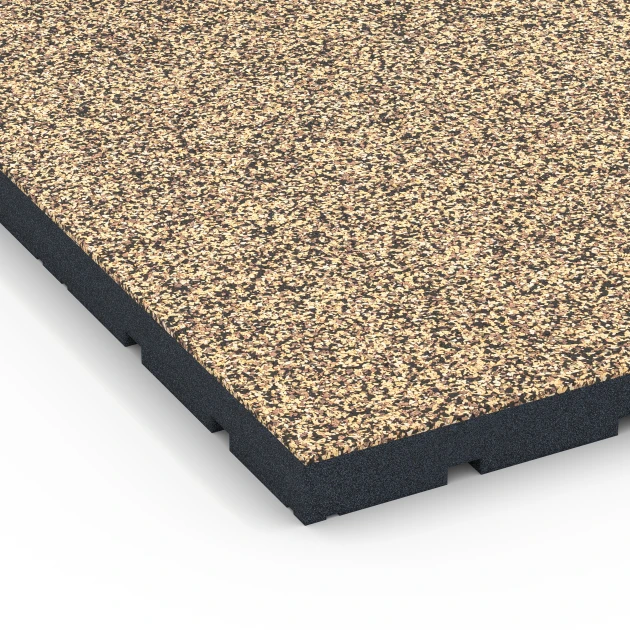 Detailaufnahme der Randausprägung von WARCO-Produkt 7149, Fitnessvloer voor buiten, Format 60 x 60 x 4 cm | 0,36 m², Farbe Rattan.