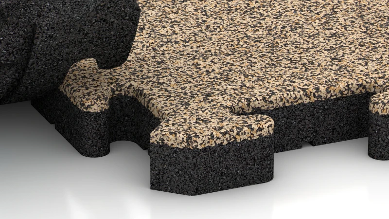 Puzzelverbinding met licht afgeschuinde voeg