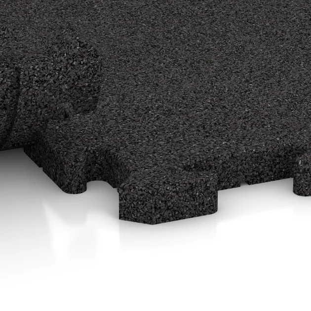 Großaufnahme vom Verbindungssystem von WARCO-Boden 2773 - Buiten vlondertegel im Farbdesign Anthraciet. Abmessungen 500 x 500 x 30 mm.