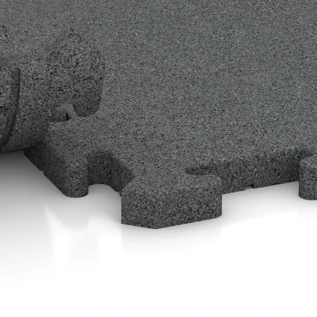 Großaufnahme vom Verbindungssystem von WARCO-Boden 6078 - Event kliktegel voor buiten im Farbdesign Leisteengrijs. Abmessungen 100 x 100 x 3 cm | 1,00 m².