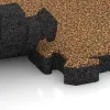 Großaufnahme vom Verbindungssystem von WARCO-Boden 3060 - Rubberen straattegels im Farbdesign Terra Cotta. Abmessungen 500 x 500 x 50 mm.