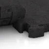 Großaufnahme vom Verbindungssystem von WARCO-Boden 3144 - Rubberen straattegels im Farbdesign Anthraciet. Abmessungen 500 x 500 x 50 mm.