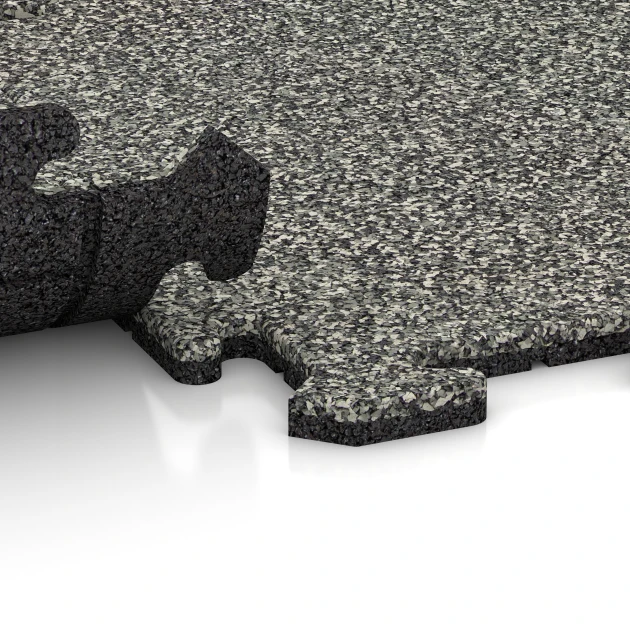 Großaufnahme vom Verbindungssystem von WARCO-Boden 0048 - Buitentegel im Farbdesign Grijs graniet. Abmessungen 50 x 50 x 1,8 cm | 0,25 m².