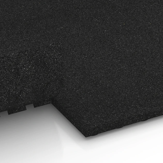 Großaufnahme vom Verbindungssystem von WARCO-Boden 6644 - Stallplatte im Farbdesign Antraciet. Abmessungen 100 x 50 x 3 cm.