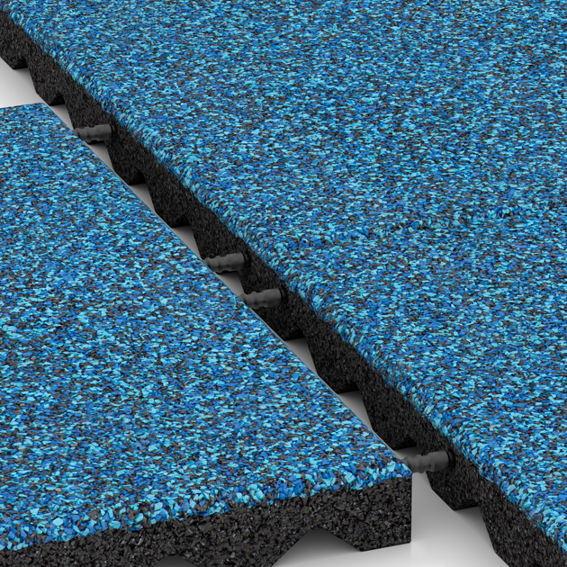 Großaufnahme vom Verbindungssystem von WARCO-Boden 5347 - Valtegel im Farbdesign Atlantisch. Abmessungen 500 x 500 x 40 mm.