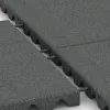 Großaufnahme vom Verbindungssystem von WARCO-Boden 3986 - Hondenligmat im Farbdesign Leigrijs. Abmessungen 500 x 500 x 40 mm.