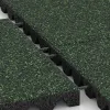 Großaufnahme vom Verbindungssystem von WARCO-Boden 5545 - Rubber speelplaatstegel 4,5 cm - EN 1177 ≤ 135 cm im Farbdesign Engels Gras. Abmessungen 500 x 500 x 45 mm.