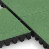 Großaufnahme vom Verbindungssystem von WARCO-Boden 5607 - Rubber speelplaatstegel 8 cm - EN 1177 ≤ 215 cm im Farbdesign Bleekgroen. Abmessungen 500 x 500 x 80 mm.