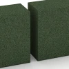 Großaufnahme vom Verbindungssystem von WARCO-Boden 7030 - Rubberen bloktrede van rubbergranulaat im Farbdesign Grasgroen. Abmessungen 100 x 30 x 15 cm.