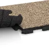 Großaufnahme vom Verbindungssystem von WARCO-Boden 1186 - Hondenkennelplaat im Farbdesign Travertin. Abmessungen 500 x 500 x 30 mm.