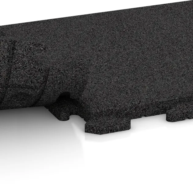 Großaufnahme vom Verbindungssystem von WARCO-Boden 1259 - Hondenkennelplaat im Farbdesign Anthraciet. Abmessungen 500 x 500 x 30 mm.