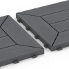 Großaufnahme vom Verbindungssystem von WARCO-Boden 6348 - Cassettepatroon – Vlondertegel im Farbdesign Zilvergrijs. Abmessungen 30 x 30 x 2 cm.