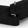 Großaufnahme vom Verbindungssystem von WARCO-Boden 6639 - Rubberen opsluitband im Farbdesign Antraciet. Abmessungen 100 x 15 x 30 cm.