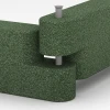 Großaufnahme vom Verbindungssystem von WARCO-Boden 6641 - Rubberen opsluitband im Farbdesign Grasgroen. Abmessungen 100 x 15 x 30 cm.