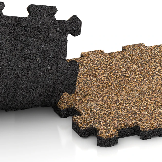 Großaufnahme vom Verbindungssystem von WARCO-Boden 3740 - Balkon-kliktegel im Farbdesign Rattan. Abmessungen 30,6 x 30,6 x 2 cm | 0,094 m².