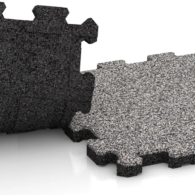 Großaufnahme vom Verbindungssystem von WARCO-Boden 4453 - Zwembadrandtegel zonder voegen im Farbdesign Grijs Melange. Abmessungen 306 x 306 x 20 mm.