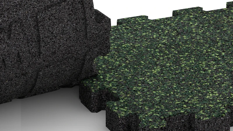 Uitgesneden puzzelverbinding zonder voeg