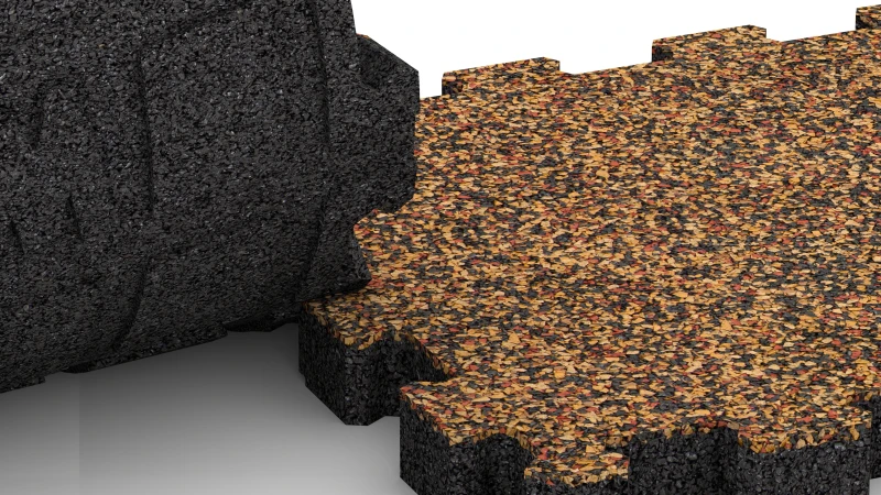 Uitgesneden puzzelverbinding zonder voeg