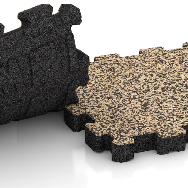 Großaufnahme vom Verbindungssystem von WARCO-Boden 6108 - Zwembadrandtegel zonder voegen im Farbdesign Travertin. Abmessungen 30,6 x 30,6 x 3 cm | 0,094 m².