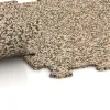 Großaufnahme vom Verbindungssystem von WARCO-Boden 0876 - Traptegel im Farbdesign Travertin. Abmessungen 485 x 485 x 8 mm.