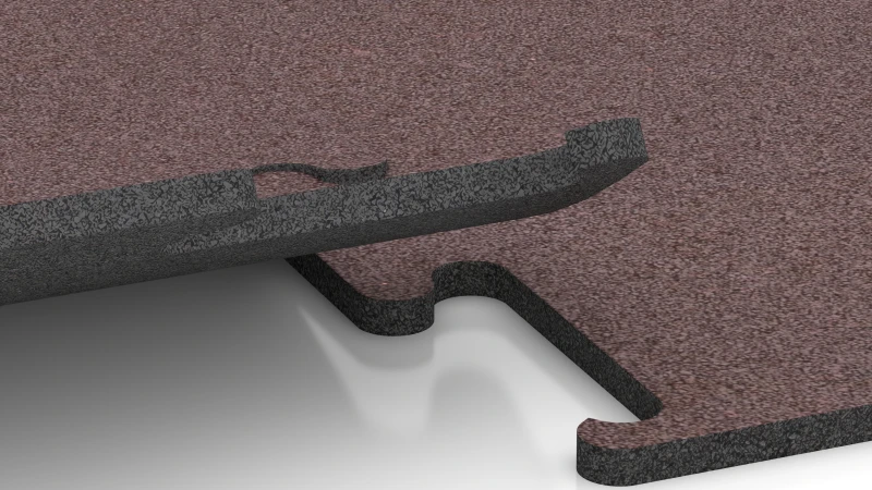 Uitgesneden puzzelverbinding zonder voeg