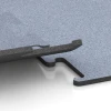 Großaufnahme vom Verbindungssystem von WARCO-Boden 6148 - Fitness Performance Elite Trainingsvloer im Farbdesign Nevelgrijs. Abmessungen 100 x 100 x 1,5 cm | 1,00 m².