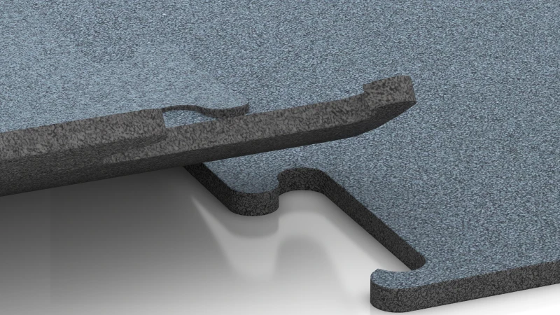 Uitgesneden puzzelverbinding zonder voeg