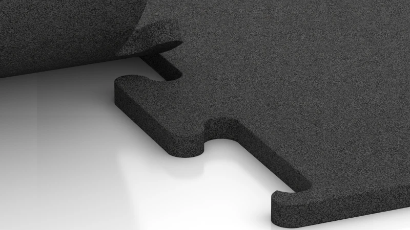 Uitgesneden puzzelverbinding zonder voeg