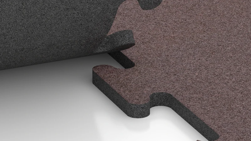 Uitgesneden puzzelverbinding zonder voeg