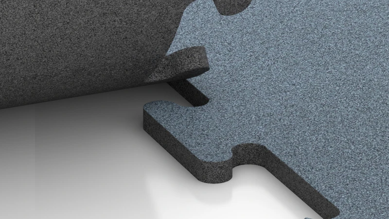 Uitgesneden puzzelverbinding zonder voeg