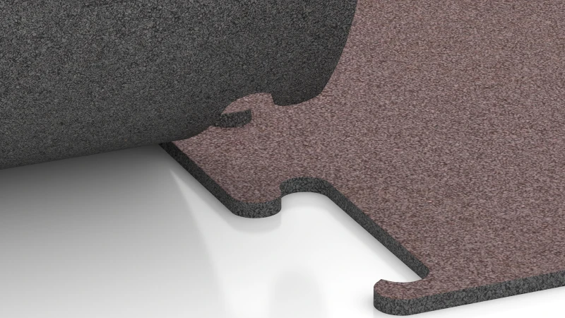 Uitgesneden puzzelverbinding zonder voeg