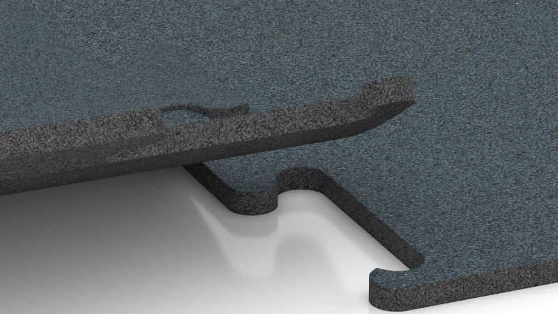 Uitgesneden puzzelverbinding zonder voeg