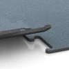 Großaufnahme vom Verbindungssystem von WARCO-Boden 6166 - Fitness Performance Elite Trainingsvloer im Farbdesign Oud zilver. Abmessungen 50 x 50 x 1,5 cm | 0,25 m².