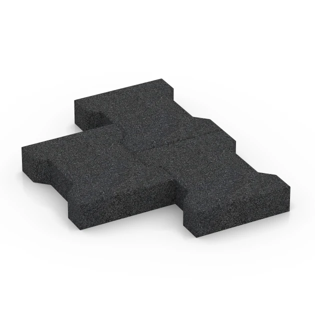 Großaufnahme vom Verbindungssystem von WARCO-Boden 7068 - H-klinkers im Farbdesign Antraciet. Abmessungen 20 x 16,5 x 4,5 cm | 0,0278 m².