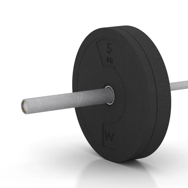 Großaufnahme vom Verbindungssystem von WARCO-Boden 6084 - Bumper plate im Farbdesign Antraciet. Abmessungen 5 kg | ø 45,4 x 3,15 cm.