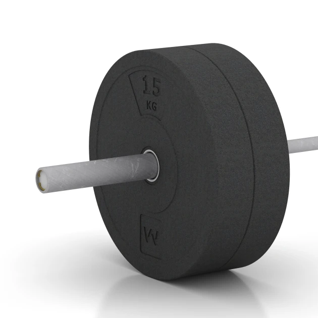 Großaufnahme vom Verbindungssystem von WARCO-Boden 6086 - Bumper Plate im Farbdesign Antraciet. Abmessungen 15 kg | ø 45,4 x 8,61 cm.