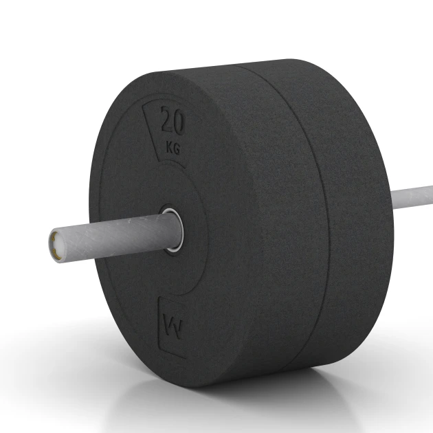 Großaufnahme vom Verbindungssystem von WARCO-Boden 6087 - Bumper Plate im Farbdesign Antraciet. Abmessungen 20 kg | ø 45,4 x 11,38 cm.