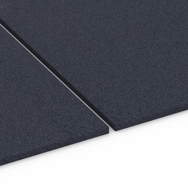 Großaufnahme vom Verbindungssystem von WARCO-Boden 6176 - Fitness Performance Elite Trainingsvloer im Farbdesign Antraciet. Abmessungen 100 × 100 × 2 cm.