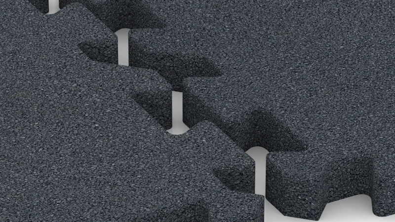 Puzzelverbinding met licht afgeschuinde voeg