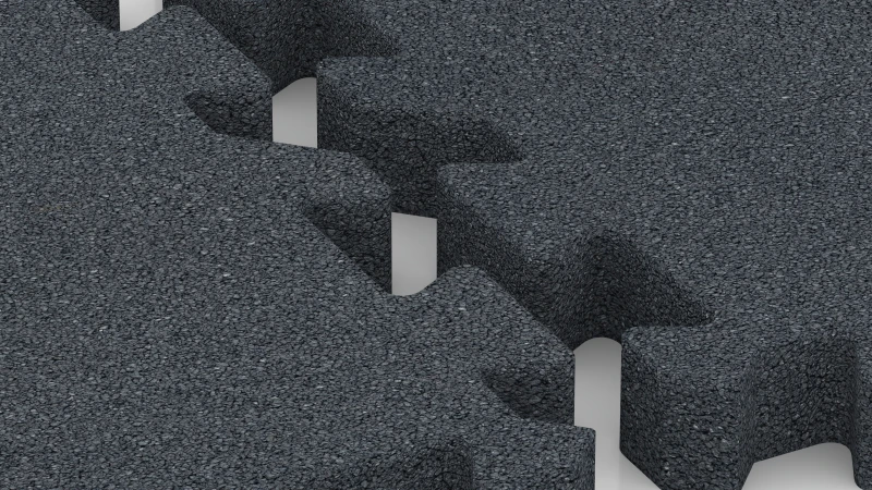 Puzzelverbinding met licht afgeschuinde voeg