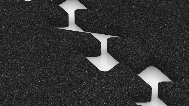 Puzzelverbinding met licht afgeschuinde voeg