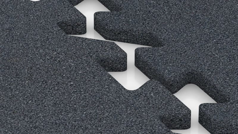 Puzzelverbinding met licht afgeschuinde voeg