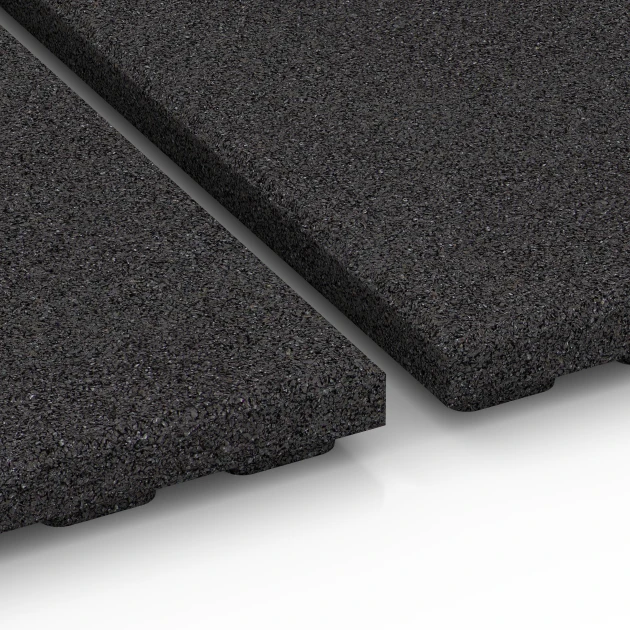 Großaufnahme vom Verbindungssystem von WARCO-Boden 6387 - Stalmat Premium im Farbdesign Antraciet. Abmessungen 100 x 100 x 4,5 cm | 1,00 m².