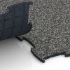 Großaufnahme vom Verbindungssystem von WARCO-Boden 6868 - Fitness Max vloersysteem im Farbdesign Donkergrijs graniet. Abmessungen 97,1 x 97,1 × 1,8 cm.