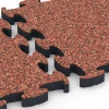 Großaufnahme vom Verbindungssystem von WARCO-Boden 6881 - Fitness Max vloersysteem im Farbdesign Etna. Abmessungen 44,6 x 44,6 × 2,8 cm.