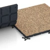 Großaufnahme vom Verbindungssystem von WARCO-Boden 7135 - Fitnessvloer voor buiten im Farbdesign Terracotta. Abmessungen 60 x 60 x 3 cm | 0,36 m².