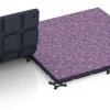 Großaufnahme vom Verbindungssystem von WARCO-Boden 7137 - Fitnessvloer voor buiten im Farbdesign Lavendel. Abmessungen 60 x 60 x 3 cm | 0,36 m².