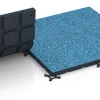 Großaufnahme vom Verbindungssystem von WARCO-Boden 7139 - Fitnessvloer voor buiten im Farbdesign Atlantische Oceaan. Abmessungen 60 x 60 x 3 cm | 0,36 m².