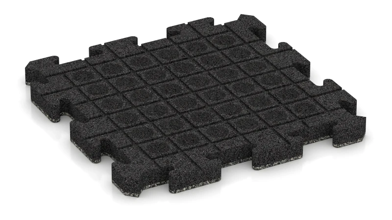 Drainagekanalen en koepels in een vierkant patroon